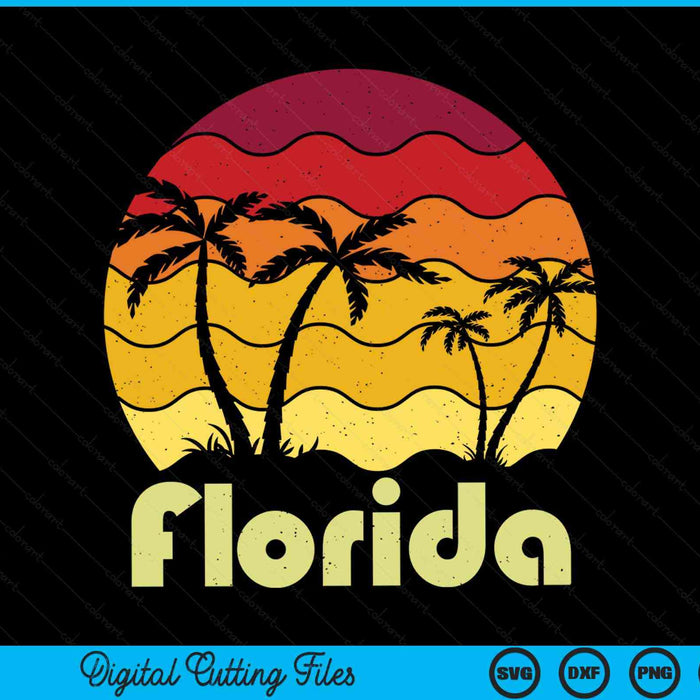 Florida Beach Summer Palm Trees Retro Florida SVG PNG Digital Cutting Files