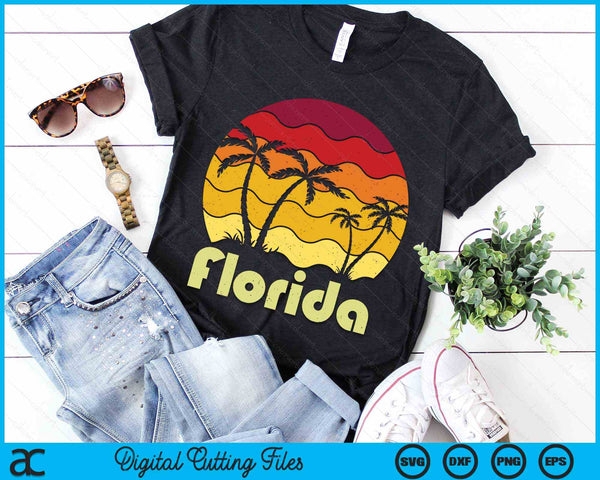 Florida Beach Summer Palm Trees Retro Florida SVG PNG Digital Cutting Files