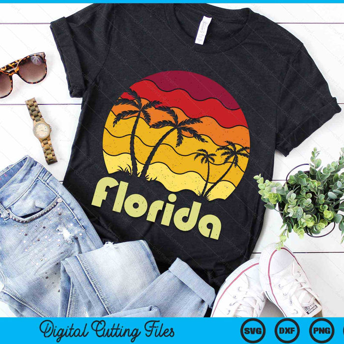 Florida Beach Summer Palm Trees Retro Florida SVG PNG Digital Cutting Files