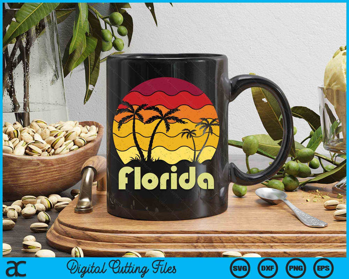 Florida Beach Summer Palm Trees Retro Florida SVG PNG Digital Cutting Files