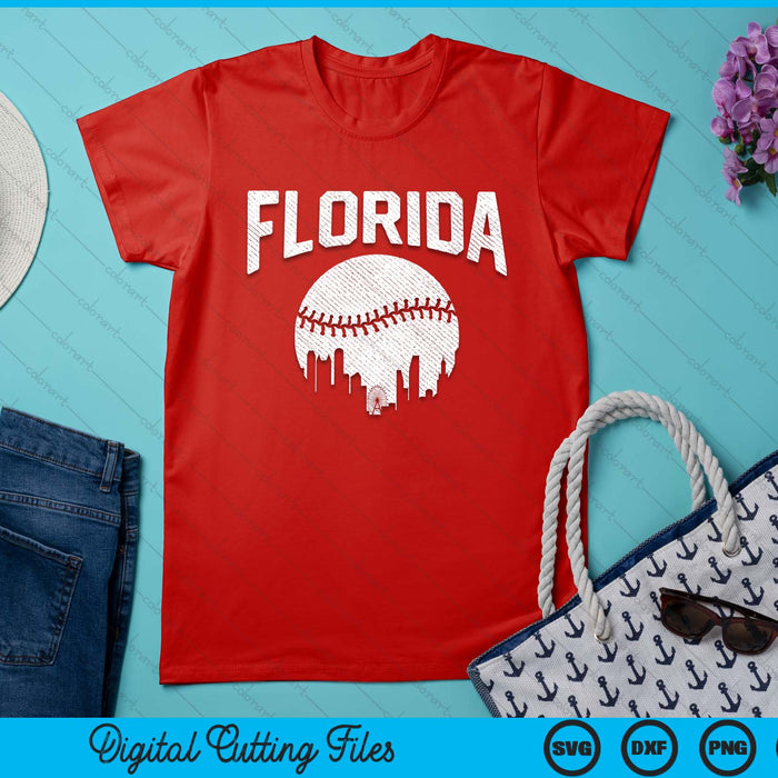 Florida City California Baseball Skyline Vintage Souvenir SVG PNG Digital Printable Files
