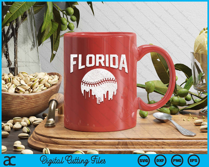 Florida City California Baseball Skyline Vintage Souvenir SVG PNG Digital Printable Files