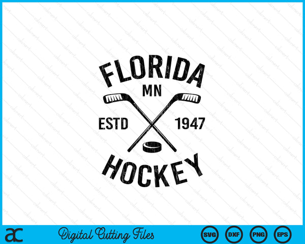 Florida Minnesota Ice Hockey Sticks Vintage Gift SVG PNG Digital Cutting Files
