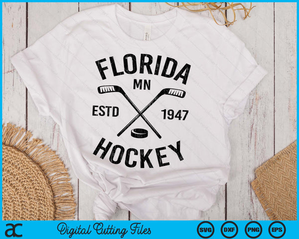 Florida Minnesota Ice Hockey Sticks Vintage Gift SVG PNG Digital Cutting Files