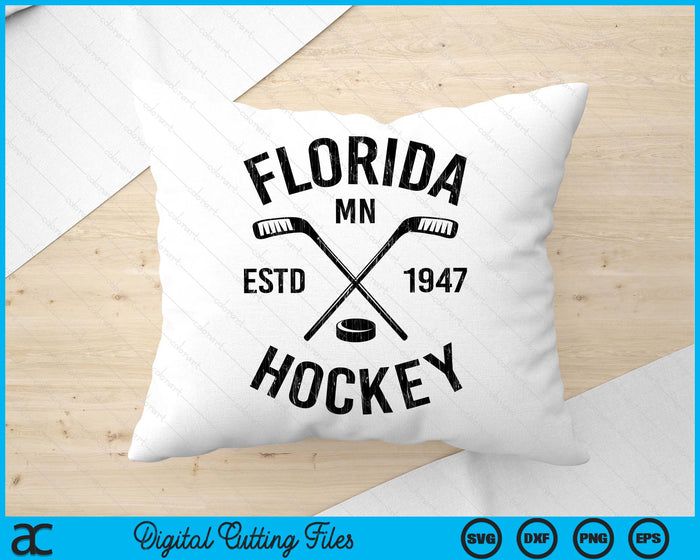 Florida Minnesota Ice Hockey Sticks Vintage Gift SVG PNG Digital Cutting Files