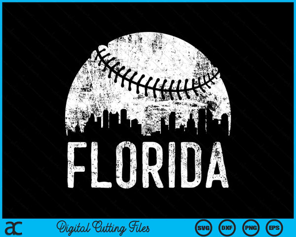 Florida Skyline Vintage Florida Baseball SVG PNG Digital Cutting Files