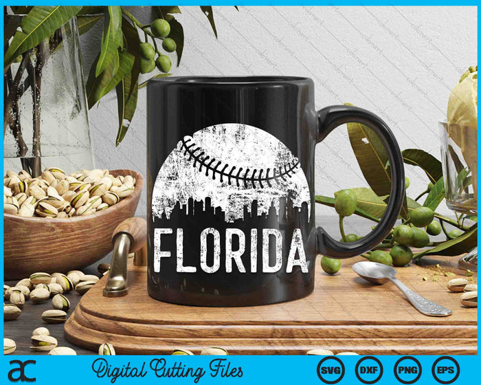 Florida Skyline Vintage Florida Baseball SVG PNG Digital Cutting Files