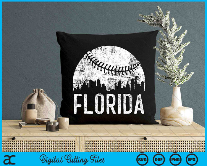 Florida Skyline Vintage Florida Baseball SVG PNG Digital Cutting Files