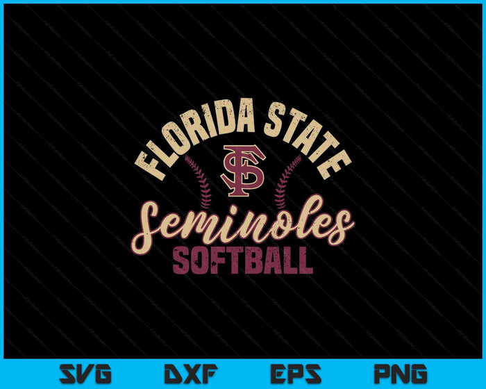 Florida State Seminoles Softball Vintage Officially Licensed SVG PNG Digital Printable Files