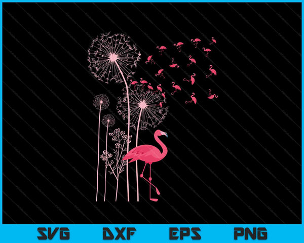 Flower Dandelion Exotic Animal Tropical Bird Pink Flamingo SVG PNG Cutting Printable Files