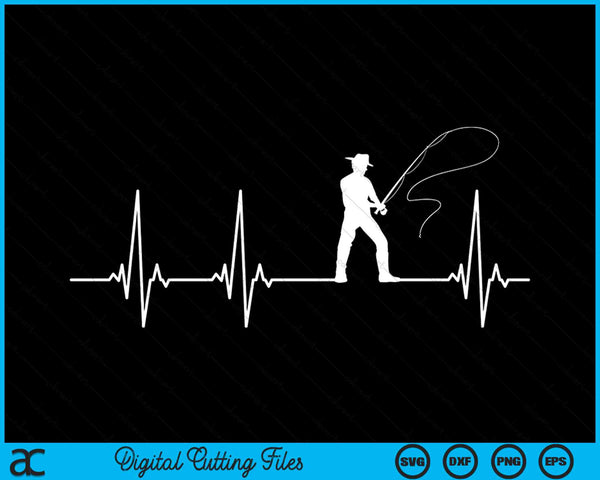 Fly Fishing Heartbeat SVG PNG Digital Cutting Files