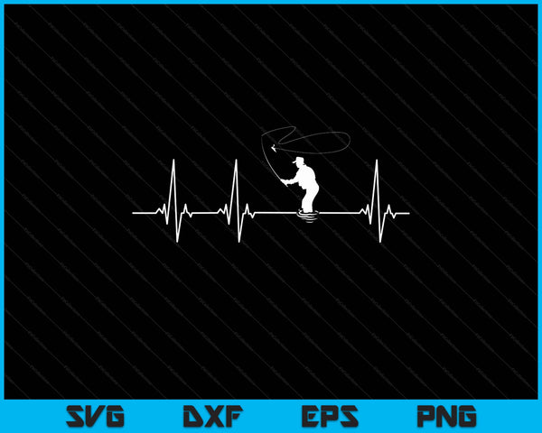 Fly Fishing Heartbeat SVG PNG Digital Printable Files