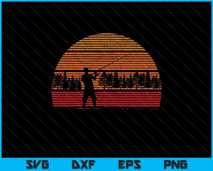 Fly Fishing Vintage Retro Trout Fishing Fisherman SVG PNG Digital Printable Files