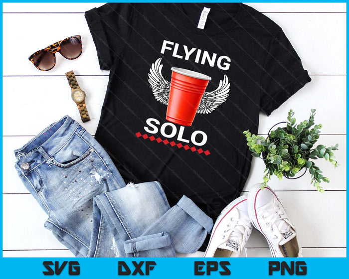 Vliegende Solo rode Solo Cup bier drinken partij SVG PNG digitale afdrukbare bestanden