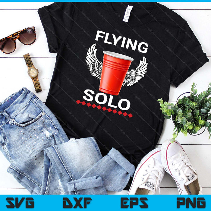 Vliegende Solo rode Solo Cup bier drinken partij SVG PNG digitale afdrukbare bestanden