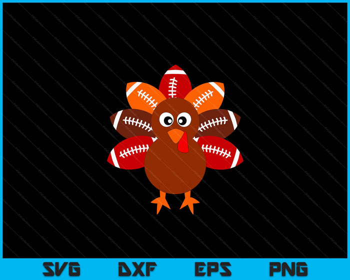 Football Balls Thanksgiving For Kids Boys Turkey Ball SVG PNG Digital Printable Files