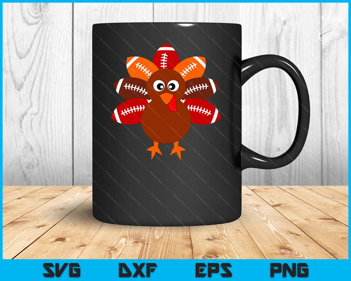 Football Balls Thanksgiving For Kids Boys Turkey Ball SVG PNG Digital Printable Files