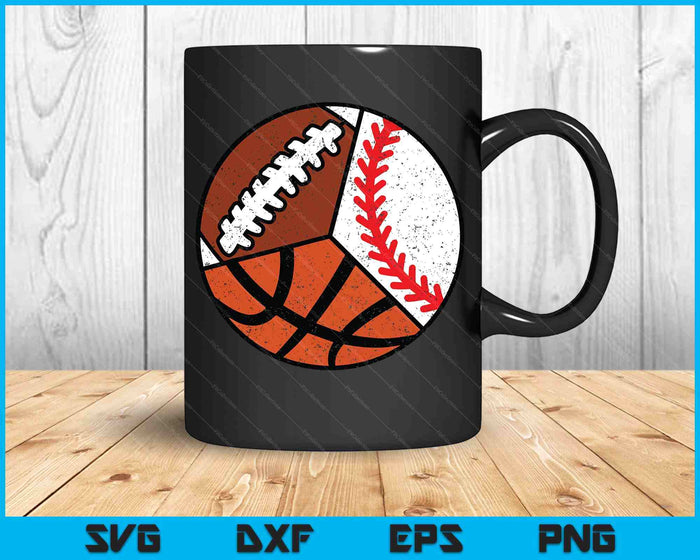 Football Baseball Basketball Player Funny Ball Sport SVG PNG Digital Printable Files