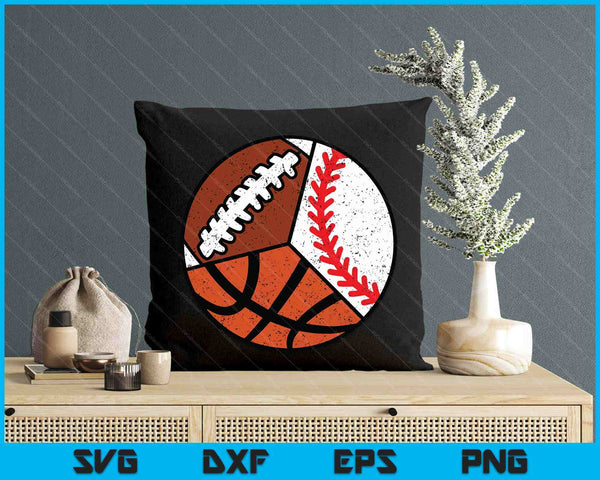 Football Baseball Basketball Player Funny Ball Sport SVG PNG Digital Printable Files