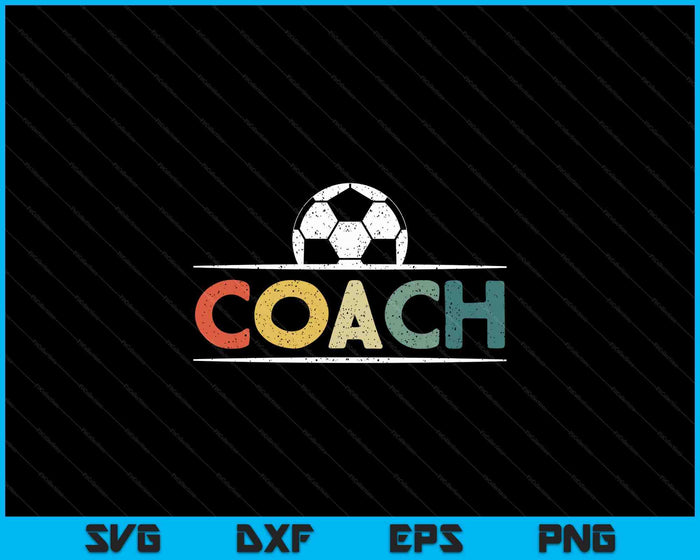 Voetbalcoach geschenken Vintage bal coaching SVG PNG digitale snijbestanden