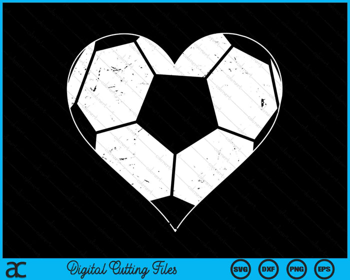 Voetbal hart liefde Valentijnsdag voetbal speler SVG PNG digitale snijbestanden