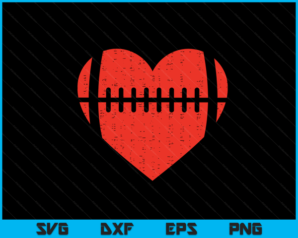 Voetbal hart Valentijnsdag Cool sportliefhebber SVG PNG digitale snijbestanden