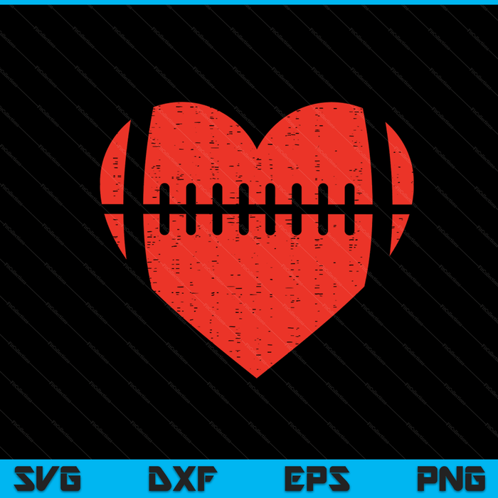 Football heart Valentines Day cool sports lover SVG cut file