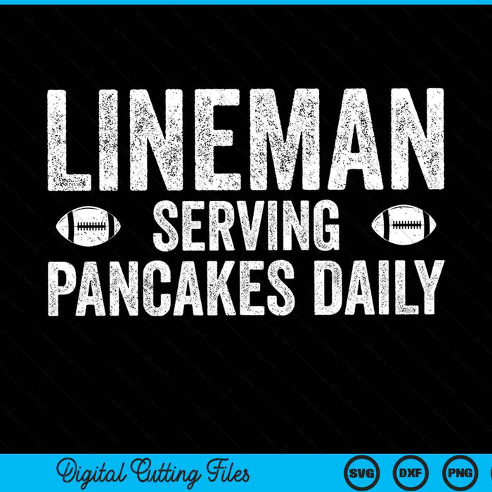 Football lineman serving pancakes daily SVG cut file
