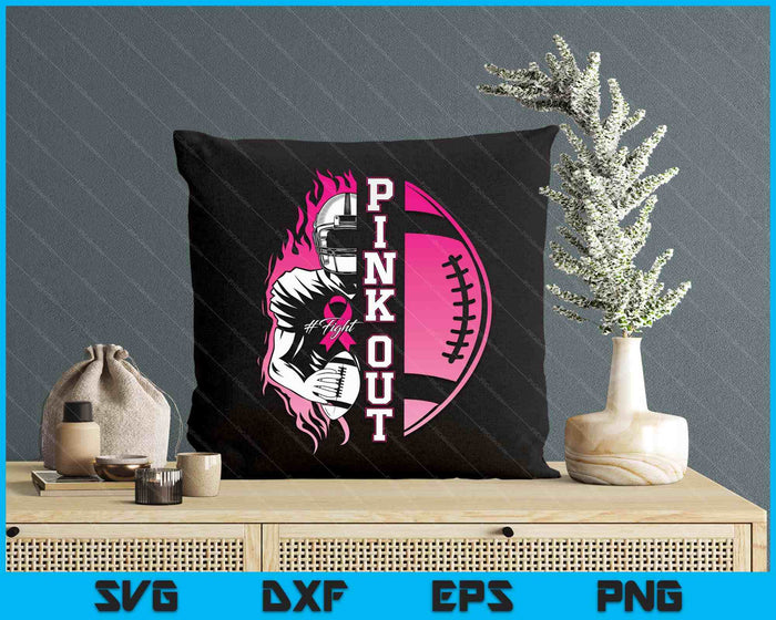 Football Pink Out Team Breast Cancer Awareness Month SVG PNG Digital Printable Files