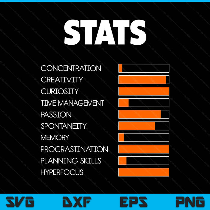 For Kids with ADHD stats neurodiversity awareness SVG cut file