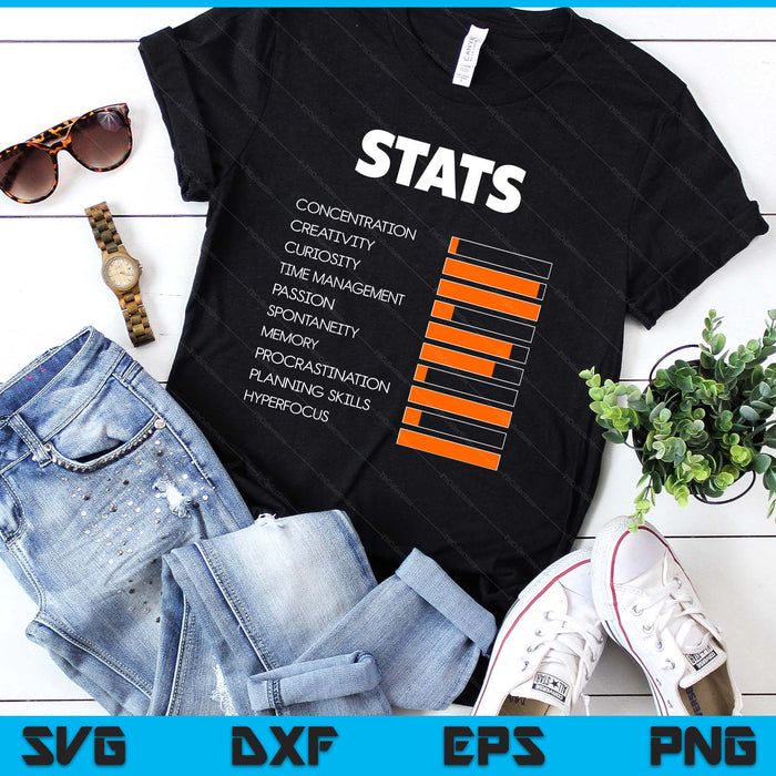 For Kids With ADHD Stats Neurodiversity Men Boys Awareness SVG PNG Digital Printable Files