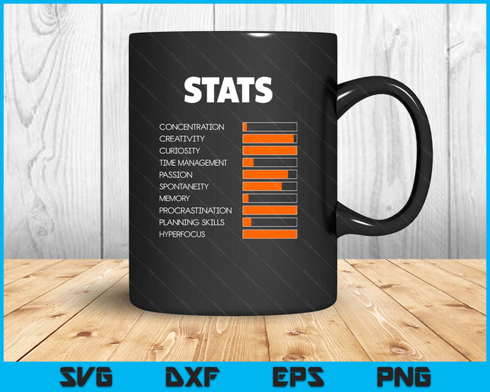 For Kids With ADHD Stats Neurodiversity Men Boys Awareness SVG PNG Digital Printable Files