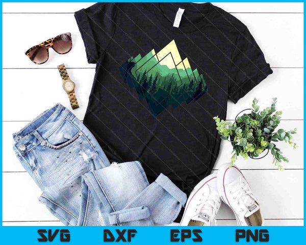 Forest Nature Mountains Trekking Hiking Camping Outdoor Gift SVG PNG Digital Cutting Files