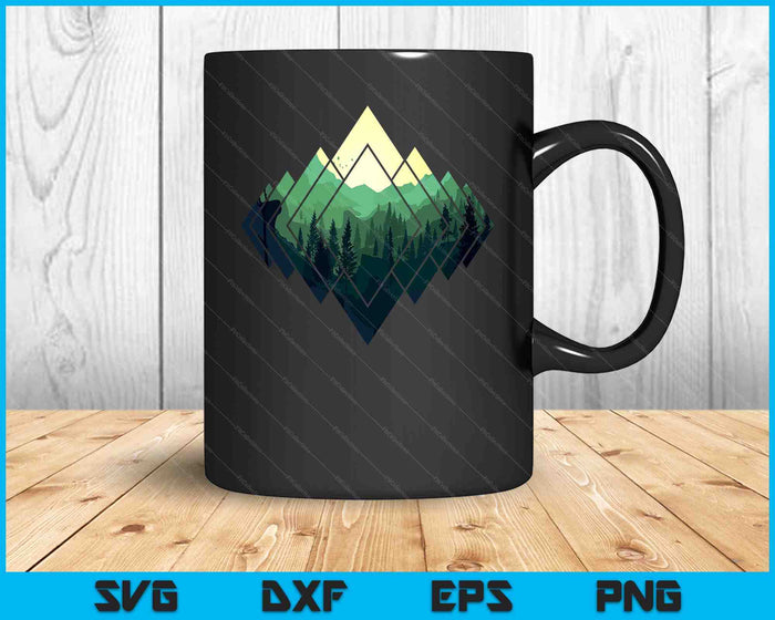 Forest Nature Mountains Trekking Hiking Camping Outdoor Gift SVG PNG Digital Cutting Files