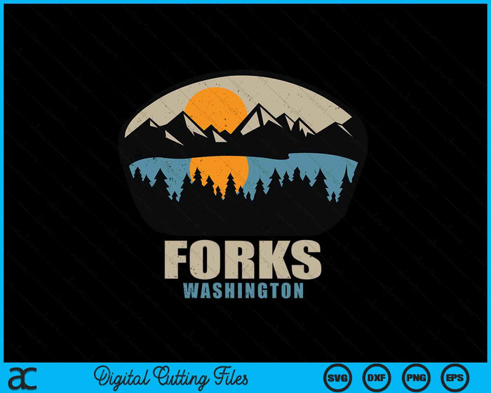 Forks Washington Outdoors WA NW Vacation Souvenir SVG PNG Digital Cutting Files