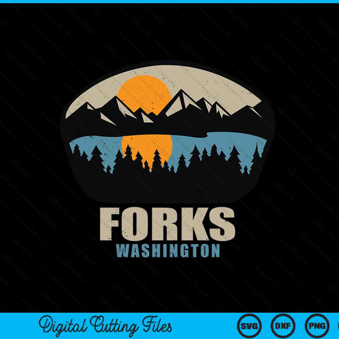 Forks Washington Outdoors WA NW Vacation Souvenir SVG PNG Digital Cutting Files