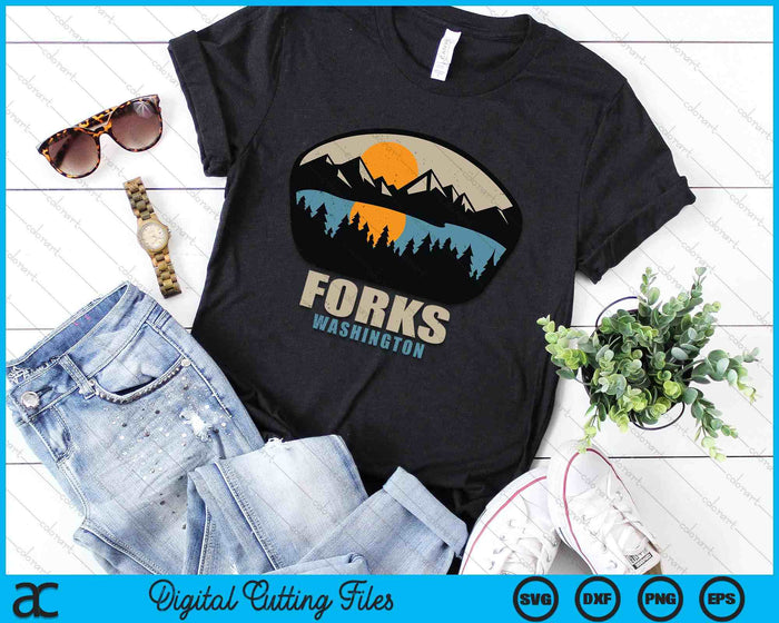 Forks Washington Outdoors WA NW Vacation Souvenir SVG PNG Digital Cutting Files