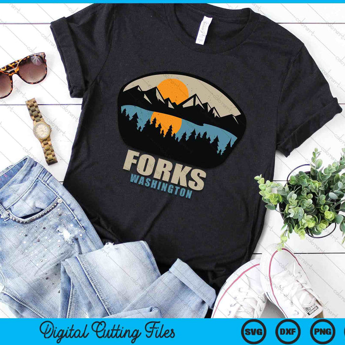 Forks Washington Outdoors WA NW Vacation Souvenir SVG PNG Digital Cutting Files