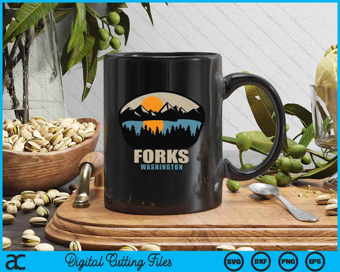 Forks Washington Outdoors WA NW Vacation Souvenir SVG PNG Digital Cutting Files