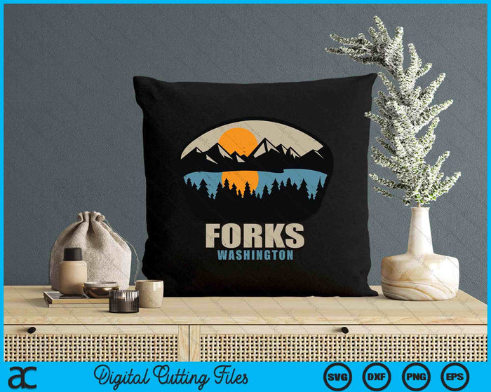 Forks Washington Outdoors WA NW Vacation Souvenir SVG PNG Digital Cutting Files