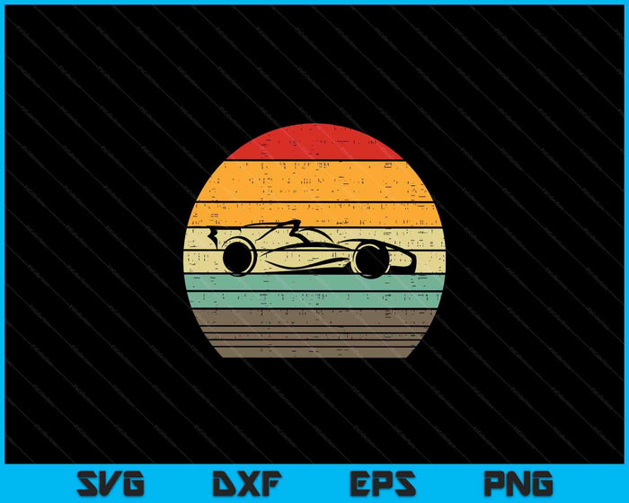 Formule raceauto zonsondergang Retro Driver Racing Fans Racer Gift SVG PNG digitale snijbestanden