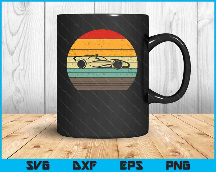 Formule raceauto zonsondergang Retro Driver Racing Fans Racer Gift SVG PNG digitale snijbestanden