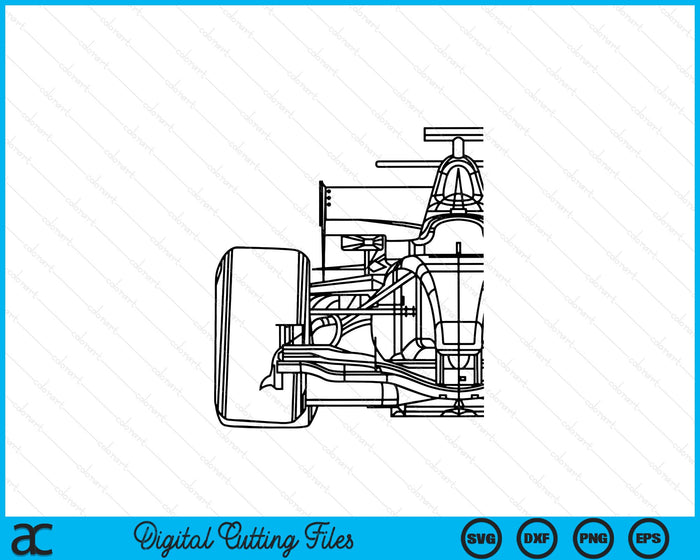 Formula Racecar Schematic Race Car Driver Formula Racing SVG PNG Digital Printable Files