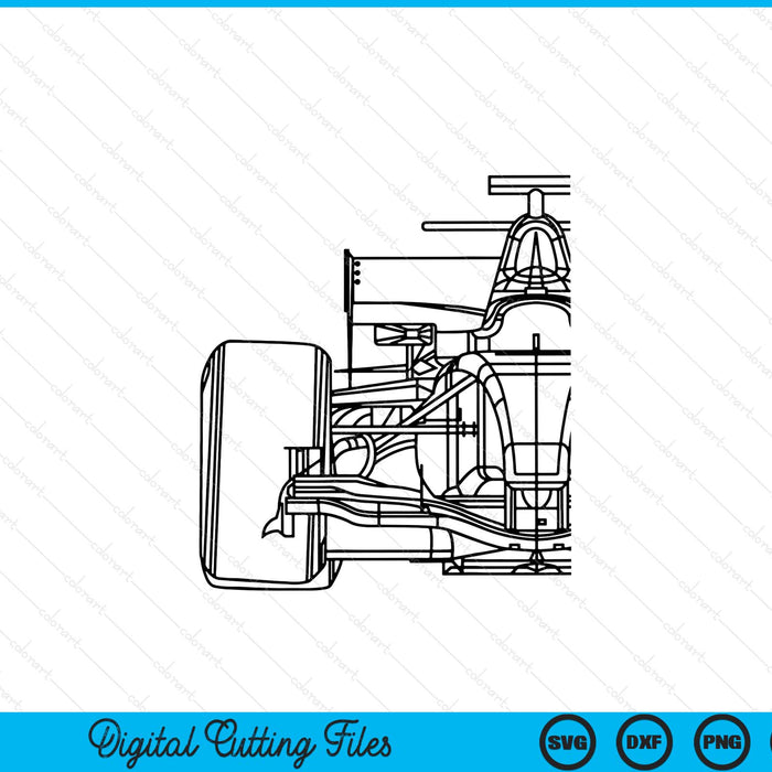 Formula racecar schematic race car driver formula racing SVG cut file