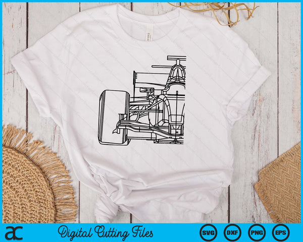 Formula Racecar Schematic Race Car Driver Formula Racing SVG PNG Digital Printable Files