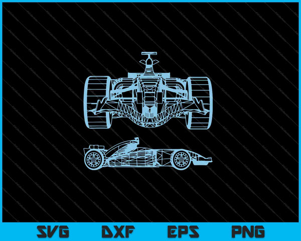 Fórmula Racing Car Silueta Ingeniería Mecánica SVG PNG Corte Archivos Imprimibles