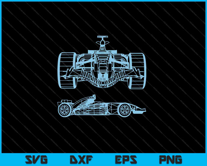 Formula Racing Car Silhouette Mechanical Engineering SVG PNG Cutting Printable Files