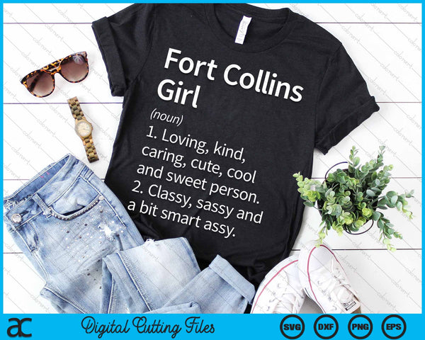 Fort Collins Girl CO Colorado Home Roots SVG PNG Cortar archivos imprimibles - on a t-shirt