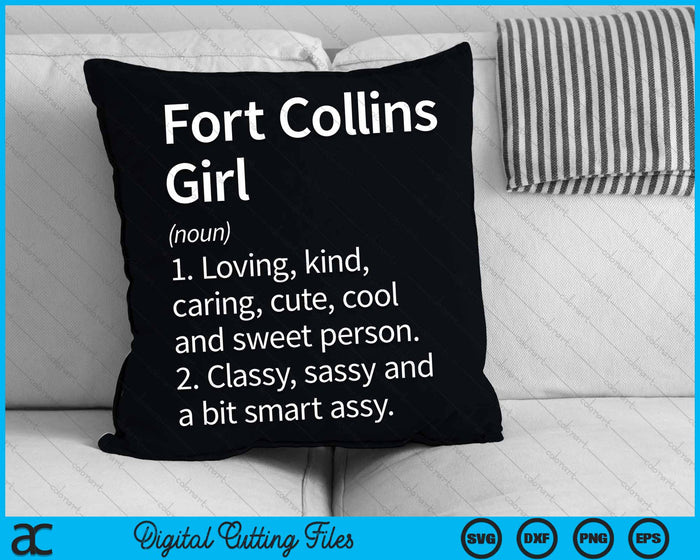 Fort Collins Girl CO Colorado Home Roots SVG PNG Cortar archivos imprimibles