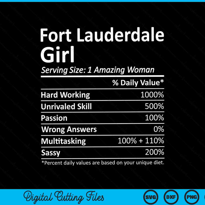 Fort Lauderdale Girl FL Florida Funny City Home Roots SVG PNG Cortar archivos imprimibles